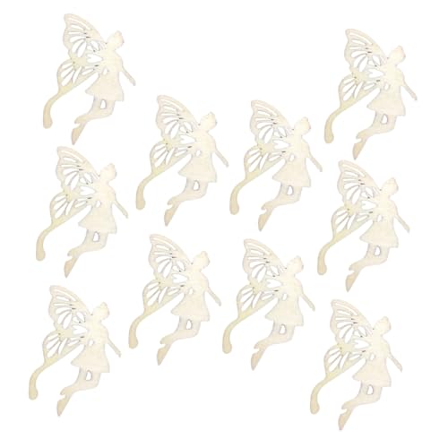 CORHAD 10St Wood Chip Schmetterlingsfee leere Etiketten hängende Fee kinder bastelset basteln für kinder holzdeko holzscheiben dekoration Feen-Ornament-Ausschnitt Feenholz-Malchip Khaki von CORHAD
