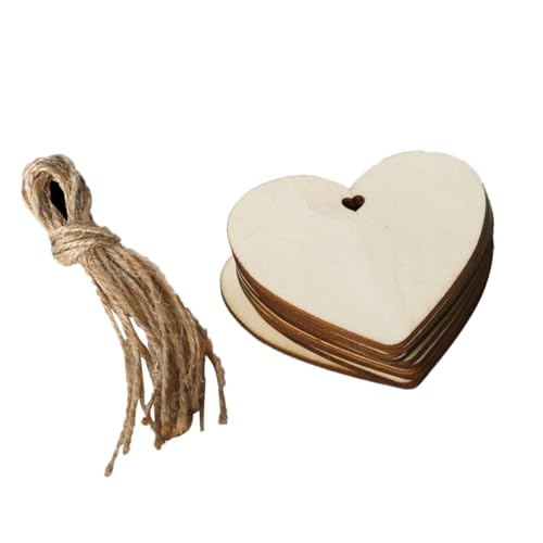 CORHAD 10Stücke Dekorationen für DIY Weihnachtsbaum Unvollendete Weihnachtsdeko Natürliche Holzverzierungen mit Hanfseil für Bastelprojekte und Verschönerungen von CORHAD