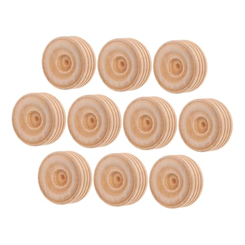 CORHAD 10pcs Holz Spielzeugräder Erstellen Holzräder Holzräder Holzräder Holzhandwerksrad Ersatz Für Spielzeugräder Holzräder Handwerk von CORHAD