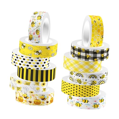 CORHAD 12rollen Washi Tape Set Mit Bienenmuster Dekoratives Klebeband Für Scrapbooking Diy Und Journaling Für Bastelprojekte von CORHAD