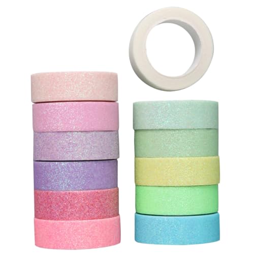 CORHAD 12 Rollen Bunte Washi Tape mit Glitzereffekt Breites Dekoratives Klebeband für DIY Bastelprojekte Scrapbooking Geschenkverpackung und Kreative Dekorationen CORHAD 12 Rollen Bunte Washi Tape mit Glitzereffekt Breites Dekoratives Klebeband für DIY Bastelprojekte Scrapbooking Geschenkverpackung und Kreative Dekorationen von CORHAD