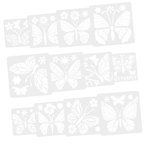 CORHAD 12 Stück Aushöhlungsschablone Schmetterlinge Muster Hohlschablone Zeichnungsschablonen Schmetterlinge Sprühfarbe Vorlage Zeichnungsvorlagen DIY Malzubehör Schablonen Zum Malen Auf von CORHAD