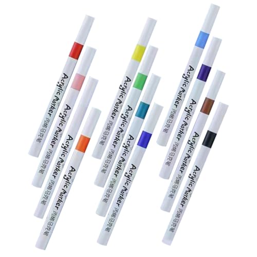 CORHAD 12 Stück Teiliges Acryl Markerset Wasserbasierte Paint Marker Pens für DIY Keramik Porzellan Steine Malerei Ergonomisch Langlebig für Malbücher Illustration Kalligraphie und von CORHAD