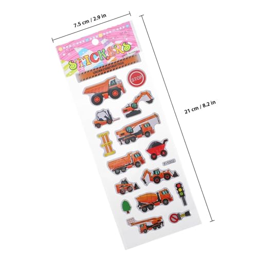 CORHAD 12 Stück Teiliges Sticker Set mit Baustellenfahrzeugen aus Sicherem Papier Selbstklebend Pädagogisch Wertvoll für Geburtstagspartys Scrapbooking und Kreative DIY dekorationen von CORHAD