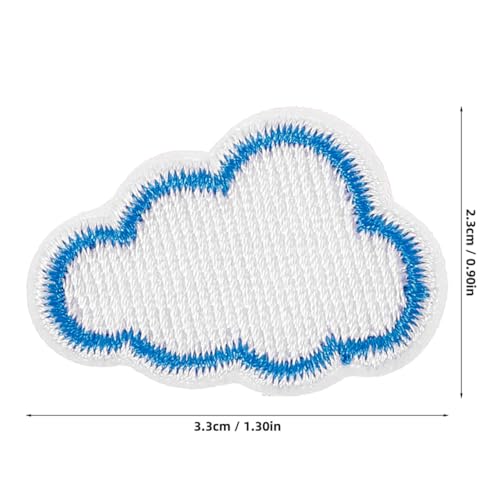 CORHAD 12 Stück Teiliges Weiße Wolken Bügelflicken Bestickte Aufnäher aus Robustem Stoff Einfache Anbringung für Rucksäcke Jacken Jeans Vielseitige DIY Applikationen von CORHAD