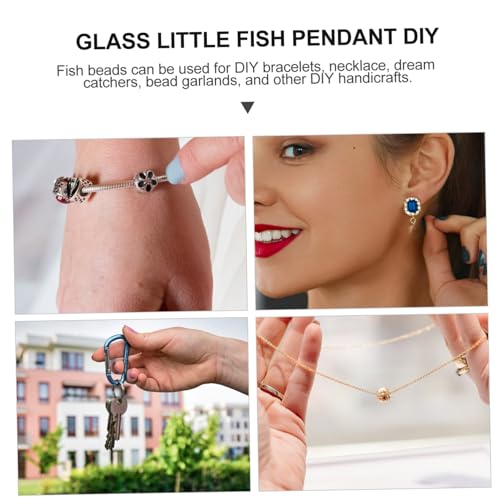 CORHAD 120 Stück Teiliges Glas Fisch Perlen mit Transparente Schmuckperlen für DIY Armbänder und Halsketten Langlebige Glasperlen zum Auffädeln für Erwachsene und Kreative Bastelprojekte von CORHAD