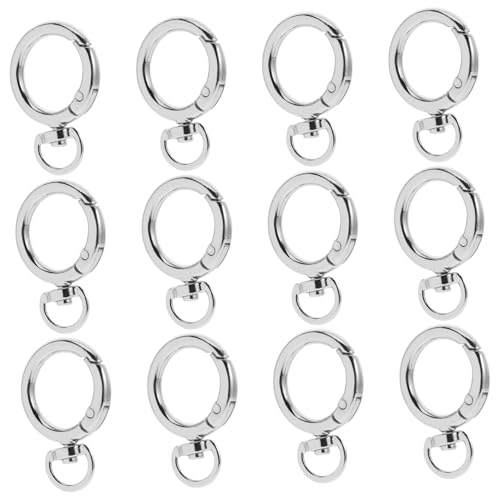 CORHAD 12Stücke Pack Runde Karabinerhaken Legierung mit Drehbarem für Schlüsselanhänger Taschen DIY Zubehör und Elegant für Vielseitige Anwendungen CORHAD 12Stücke Pack Runde Karabinerhaken Legierung mit Drehbarem für Schlüsselanhänger Taschen DIY Zubehör und Elegant für Vielseitige Anwendungen von CORHAD