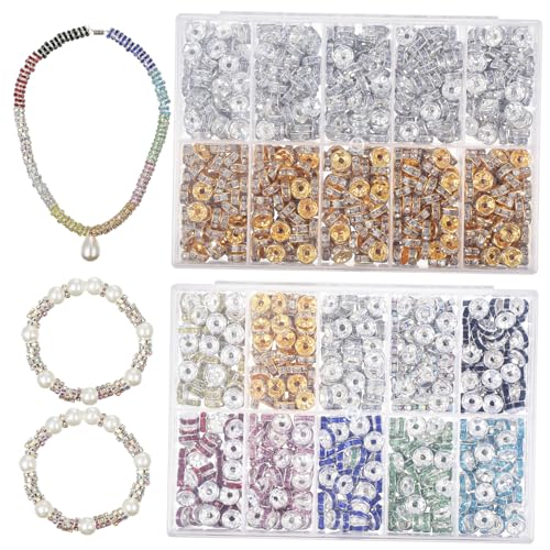 CORHAD 1400 Stück Teiliges Strass Zwischenperlen Bunte Schmuckperlen für Basteln Armbänder Halsketten DIY mit Funkelnden Kristallen Vielseitig Einsetzbar Farbenfrohes Perlen CORHAD 1400 Stück Teiliges Strass Zwischenperlen Bunte Schmuckperlen für Basteln Armbänder Halsketten DIY mit Funkelnden Kristallen Vielseitig Einsetzbar Farbenfrohes Perlen von CORHAD