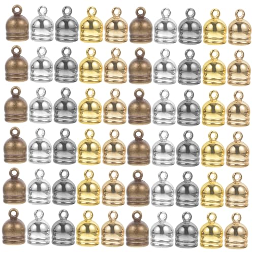 CORHAD 150 Stück Teiliges Tassel endkappen Schmuckherstellung Langlebige Metallkappen mit Innendurchmesser für DIY armband Halskette Quastenbasteln und Tägliche Seilenden Hautfreundlich von CORHAD