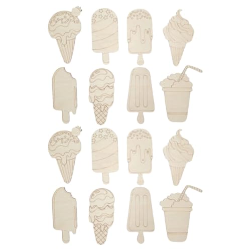CORHAD 16 Stück Unfertige Eiscreme-ausschnitte, Blanke Hölzerne Eiscreme-scheiben, Ornamente Für Heimwerker, Bastelarbeiten, Heimdekoration, Bastelprojekte CORHAD 16 Stück Unfertige Eiscreme-ausschnitte, Blanke Hölzerne Eiscreme-scheiben, Ornamente Für Heimwerker, Bastelarbeiten, Heimdekoration, Bastelprojekte von CORHAD