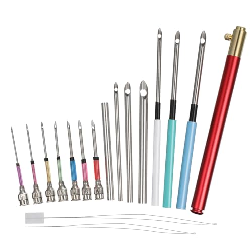 CORHAD 1Satz Teiliges Tambour Nadel Set für Stickerei Einfädler für Nähnadeln Tragbares Werkzeug Set für Anfänger und Profis für Handarbeiten und Platzsparende Projekte von CORHAD