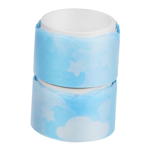 CORHAD 2 Rollen Aesthetic Washi Tape Blaues Wolkenmuster Dekoratives Klebeband für DIY Scrapbooking Journaling Handwerk Zubehör Leichte Langlebige Papierrolle von CORHAD