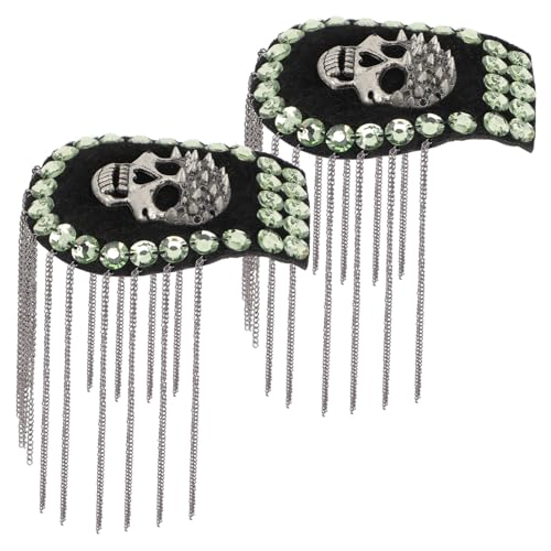 CORHAD 2 Stück Punk Schulter Epauletten mit Quaste Teiliges Schädel Design Abnehmbar und Vielseitig für Kostüme Uniformen und Partydekoration Langlebige Mode Schulterabzeichen für Männer CORHAD 2 Stück Punk Schulter Epauletten mit Quaste Teiliges Schädel Design Abnehmbar und Vielseitig für Kostüme Uniformen und Partydekoration Langlebige Mode Schulterabzeichen für Männer von CORHAD