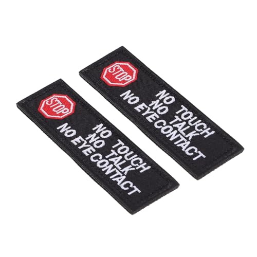 CORHAD 2 Stück Service Hund Aufnäher Gestickt No Touch No Eye Contact Patch Service Dog Vest Patches für Identifikation Training Zubehör von CORHAD