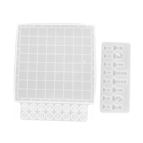 CORHAD 2 Stück Silikonform Schachbrett und Schachfiguren Set Flexible Epoxidharz Gießform mit Effekt Langlebig Reißfest zum DIY Basteln und Personalisieren von Schachspielen CORHAD 2 Stück Silikonform Schachbrett und Schachfiguren Set Flexible Epoxidharz Gießform mit Effekt Langlebig Reißfest zum DIY Basteln und Personalisieren von Schachspielen von CORHAD