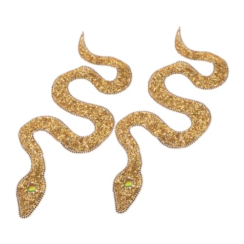 CORHAD 2 Stück Strass Applikation Schlangenform Bügelmotiv Pailletten Patch für Kleidung Schuhe Hüte Taschen DIY Modeveredelung Goldfarben CORHAD 2 Stück Strass Applikation Schlangenform Bügelmotiv Pailletten Patch für Kleidung Schuhe Hüte Taschen DIY Modeveredelung Goldfarben von CORHAD