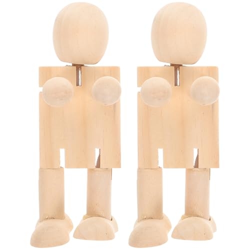 CORHAD 2 Stück Teiliges DIY Handbemalt Holzfiguren Bastelset Holzspielzeug Gelenkpuppen Holzhandwerk zum Bemalen und Gestalten CORHAD 2 Stück Teiliges DIY Handbemalt Holzfiguren Bastelset Holzspielzeug Gelenkpuppen Holzhandwerk zum Bemalen und Gestalten von CORHAD