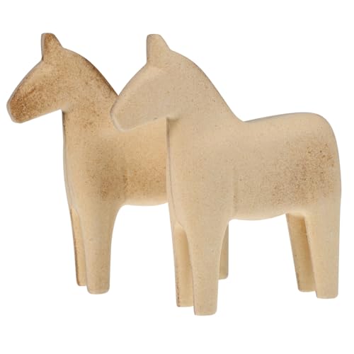CORHAD 2 Stück Teiliges DIY Holzpferd Kleine Holzfigur zum Bemalen Bastelbedarf Tischdekoration Pferdeliebhaber Geschenk von CORHAD