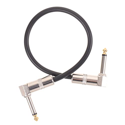 CORHAD 2 Stück Teiliges Gitarreneffekt Patchkabel Flach Langlebig Silberne Rechtwinklige Stecker Robustes Gummimaterial für Gitarre und Bass Zuverlässige Verbindung für Effektpedale von CORHAD