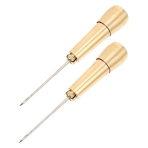 CORHAD 2 Stück Teiliges Ledernadel Glattem Kupfergriff Handliche Nähahle für Lederreparatur und DIY lederarbeiten Kompakt und Vielseitig für Schuhe Zelte Teppiche und Mehr Geeignet von CORHAD