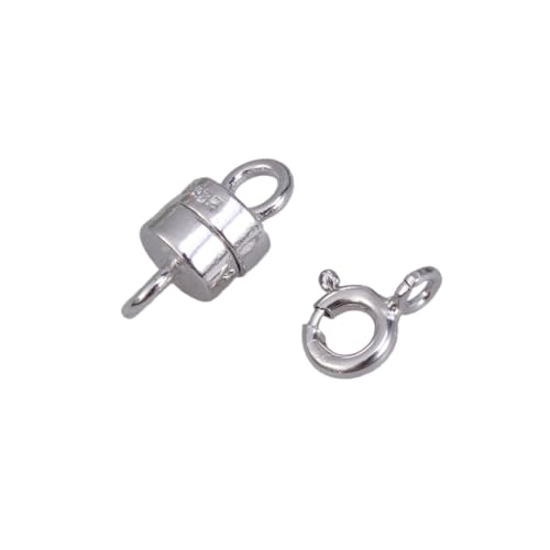 CORHAD 2 Stück Teiliges Sterling Silber Schmuckverschlüsse mit Federring und Magnetischem Verschluss Langlebige DIY Verbindungselemente für Halskette Armband Fußkettchen Sicherer Halt von CORHAD
