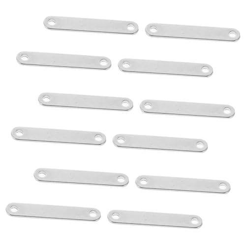 CORHAD 20 Stück Teiliges Edelstahl Rechteckige Schmuckverbinder DIY Armband Anhänger Zubehör mit Durchlochung für Individuelle Bastelarbeiten Langlebig und Glänzend von CORHAD