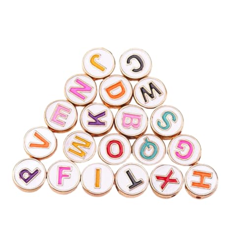CORHAD 20 Stück Teiliges Farbige Runde Metall Buchstabenperlen aus Kupfer Langlebig Leicht für DIY Schmuckherstellung Armbänder Halsketten und Bastelprojekte CORHAD 20 Stück Teiliges Farbige Runde Metall Buchstabenperlen aus Kupfer Langlebig Leicht für DIY Schmuckherstellung Armbänder Halsketten und Bastelprojekte von CORHAD