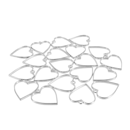 CORHAD 20 Stück Teiliges Herzanhänger Silberfarbenem DIY Schmuck Zubehör für Handgemachte Halsketten und Broschen Haltbar Modisch und Vielseitig Einsetzbar für Kreative Schmuckgestaltung CORHAD 20 Stück Teiliges Herzanhänger Silberfarbenem DIY Schmuck Zubehör für Handgemachte Halsketten und Broschen Haltbar Modisch und Vielseitig Einsetzbar für Kreative Schmuckgestaltung von CORHAD