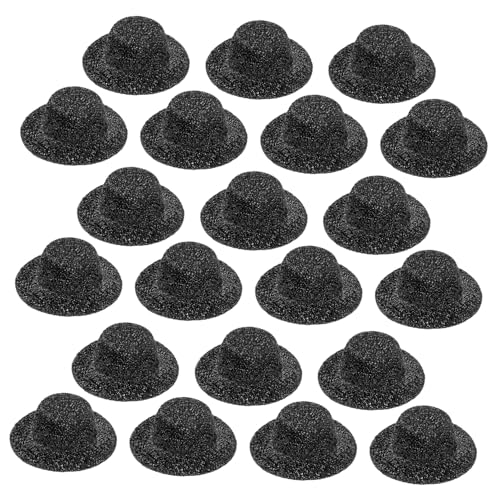 CORHAD 20 Stück Teiliges Miniatur Jazz Hüte Schwarz Mini Puppenhüte für DIY Bastelprojekte Leichte Dekorative Mini Hüte für Püppchen Puppenköpfe und Partydekoration von CORHAD