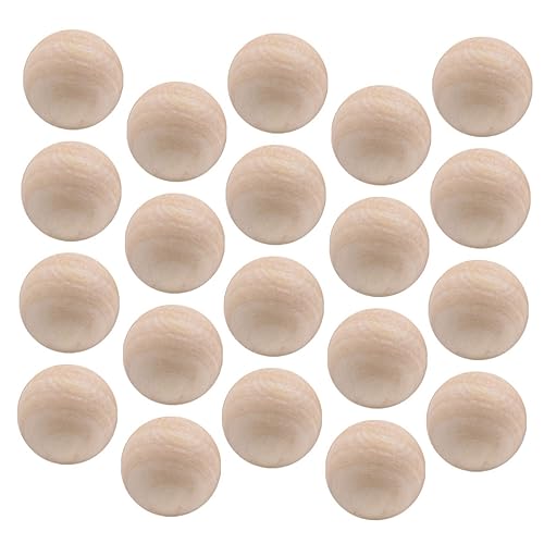 CORHAD 20 Stück Teiliges Runde Holzkugeln aus Massivem Lotus-holz Naturfarbene DIY Bastelperlen ohne Loch Glatte Oberfläche zum Bemalen Schnitzen und Schmuckherstellung von CORHAD