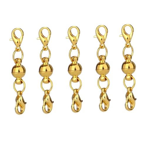 CORHAD 20 Stück Teiliges Runde Magnetverschluss Kugel Starke Haltekraft Silber Goldfarben DIY Schmuckzubehör für Armband Kette Einfache Handhabung Sicheres Schließen von CORHAD