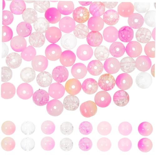 CORHAD 200 Stück Glas Crackle Perlen Mixfarben für Schmuckherstellung DIY Handarbeitsperlen Kreisförmige Bastelperlen für Armbänder und Ketten von CORHAD