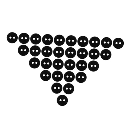CORHAD 200 Stück Schwarze Runde Hemdknöpfe aus Kunststoff Flach Zweilochig zum Annähen für Nähen DIY Handwerk Bekleidungszubehör Passend für Shirts Anzüge Strickwaren Vielseitig von CORHAD