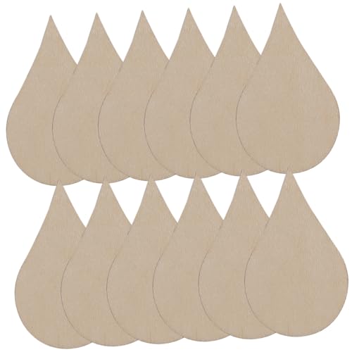 CORHAD 200 Stück Unbehandelte Wassertröpfchen Holzscheiben Natürliche Buchenholz DIY Bastelplatten für Kunstwerke Hochzeit Geschenkdekoration Beidseitig Bemalbar Glatte Oberfläche von CORHAD