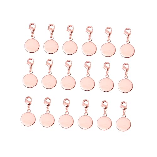 CORHAD 20Stücke Teiliges DIY Anhänger Kupfer für Schmuckherstellung Tablett Basis Charms mit Hummerschließe Roségold für Armbänder CORHAD 20Stücke Teiliges DIY Anhänger Kupfer für Schmuckherstellung Tablett Basis Charms mit Hummerschließe Roségold für Armbänder von CORHAD