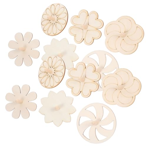 CORHAD 24 Stck Teiliges Holzkreisel Bemalen und Basteln Einzigartige Formen Glatte Oberfläche DIY für Pädagogisches Bastelset Fantasie und Geschicklichkeit von CORHAD