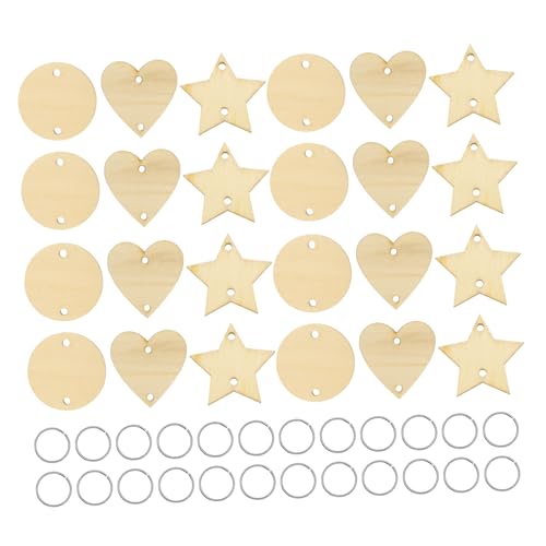 CORHAD 240 Stück Teiliges Holzanhänger set mit Sternen Kreisen Herzen und Eisenringen Naturbelassene Holzscheiben zum Basteln mit Löchern zum Verbinden für DIY deko und Namensschilder CORHAD 240 Stück Teiliges Holzanhänger set mit Sternen Kreisen Herzen und Eisenringen Naturbelassene Holzscheiben zum Basteln mit Löchern zum Verbinden für DIY deko und Namensschilder von CORHAD