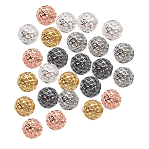 CORHAD 25 Stück Teiliges DIY Metallperlen Spacer Perlen aus Kupfer in Gold Silber Gunmetal Roségold und Weiß Vielseitig für Schmuckherstellung Armbänder Anhänger Handgefertigte von CORHAD