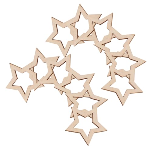 CORHAD 25 Stück Teiliges Kleine Hohle Holzsterne zum Basteln Naturbelassene Unbemalte Stern-holzscheiben Glatte Oberfläche für Weihnachtsdeko Hochzeits Partyornamente Vielseitige von CORHAD