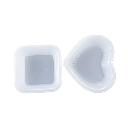 CORHAD 2Stücke Silikonform für DIY Handwerk Quadratische und Herzförmige Gießformen Lebensmittelecht Langlebig und Leicht zu Reinigen für Epoxidkunst und Projekte von CORHAD