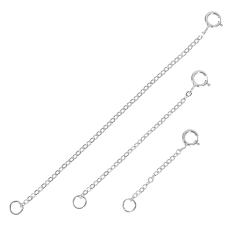 CORHAD 3 Stück Sterling Silber Verlängerungsketten Verstellbare Schmuck Extender für Halsketten Armbänder DIY Schmuckherstellung Damen Mädchen von CORHAD