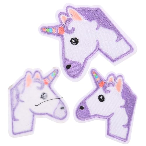 CORHAD 3 Stück Teiliges Einhorn Stoff-patch Bestickte Aufnäher zum Aufnähen für DIY Kleidung Taschen und Bücher Langlebige Niedliche Dekoration zum Abdecken von Flecken und Kreativen von CORHAD