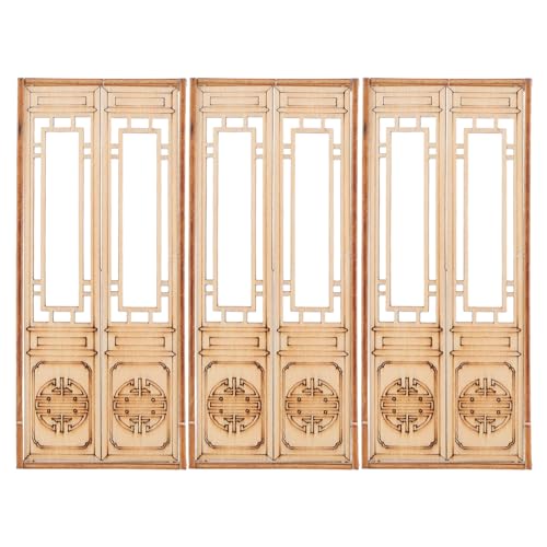 CORHAD 3 Stück Teiliges Holz Doppel Tür Huistyle für Puppenhaus Traditionelle Chinesische Architektur Detailreich Diy Bemalbar Einfach Montierbar Puppenmöbel Zubehör Dekoratives Modell CORHAD 3 Stück Teiliges Holz Doppel Tür Huistyle für Puppenhaus Traditionelle Chinesische Architektur Detailreich Diy Bemalbar Einfach Montierbar Puppenmöbel Zubehör Dekoratives Modell von CORHAD