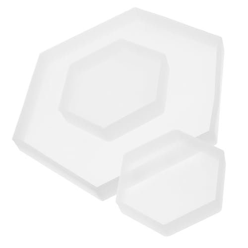 CORHAD 3 Stück Teiliges Silikon Hexagon Gießform Flexible Langlebige Epoxidharz Moulds für DIY Schmuckherstellung Hohe Wiederverwendbar Großer und Kleiner Sechseckiger Formen für von CORHAD