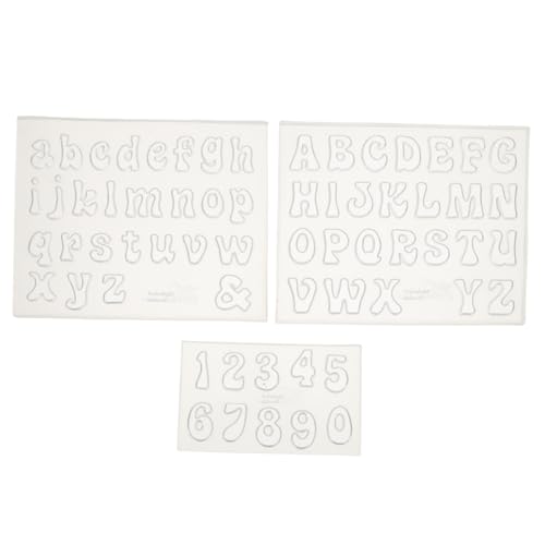 CORHAD 3 Stück Teiliges Silikonform für Epoxidharz Gießen DIY Zahlen und Alphabet Buchstaben Formen Flexible Transparente Kunstharz Gussformen für Kreative Bastelprojekte von CORHAD