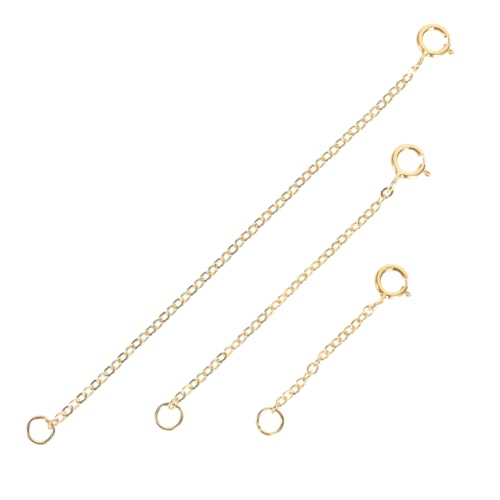 CORHAD 3 Stück Verlängerungskette Teiliges Silber Vergoldet Verlängerungsketten für Halsketten und Armbänder DIY Schmuckzubehör von CORHAD