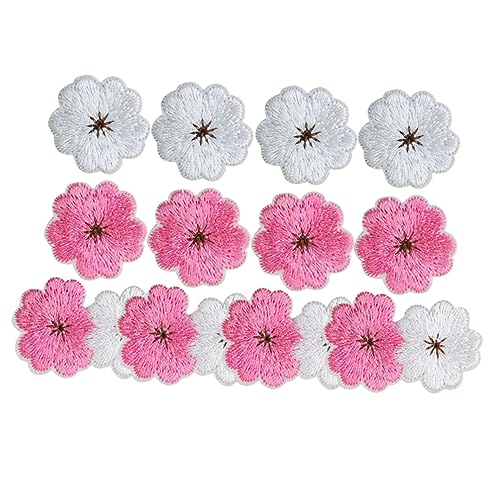 CORHAD 30 Stück Stickerei Kirschblüten-Stoff aufkleber gestickte Aufnäher Flicken für Jacken stickrahmen gartasche decor multifunktionale Hutaufnäher kleine Eisenflecken Heißschmelzkleber von CORHAD