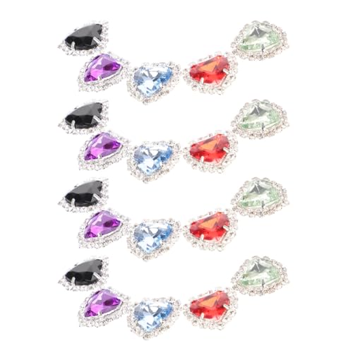 CORHAD 30 Stück Teiliges Metall Herz-strassknöpfe mit Funkelnden Kristallrhinestones Sichere Krallenbefestigung zum Aufnähen Hochzeitskleidung Partyoutfits und DIY Schmuckaccessoires von CORHAD