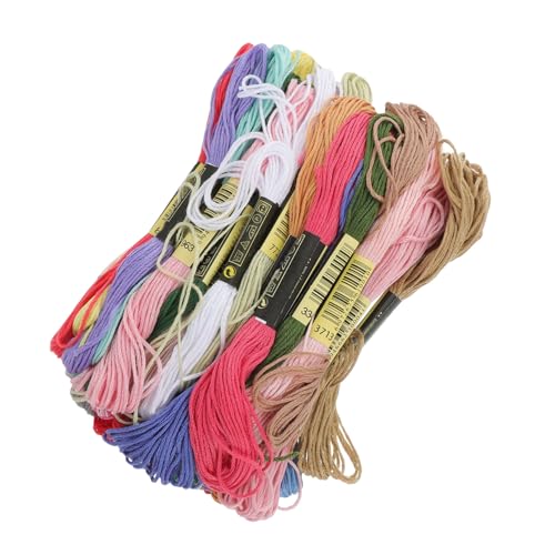 CORHAD 36 Stück Stickgarn Nähgarn Sortiment Weißer Nähfaden Stickfaden Kreuzen Stickerei Stich Nähen Fäden Nähmaschinenfaden Bunter Nähfaden Diy-thread Polyester Baumwolle von CORHAD