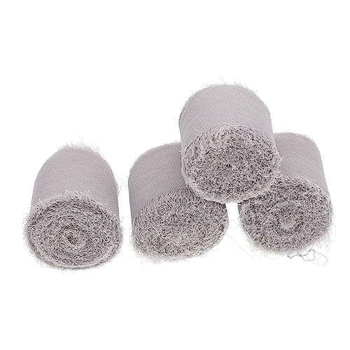CORHAD 4 Rollen Dekorative Krawatte aus Chiffon Zubehör Party Corsages Dekoration Du ribbon bandfeile graceling Geschenkverpackungsband Schleifenbänder selber machen Polyester Dark Grey von CORHAD